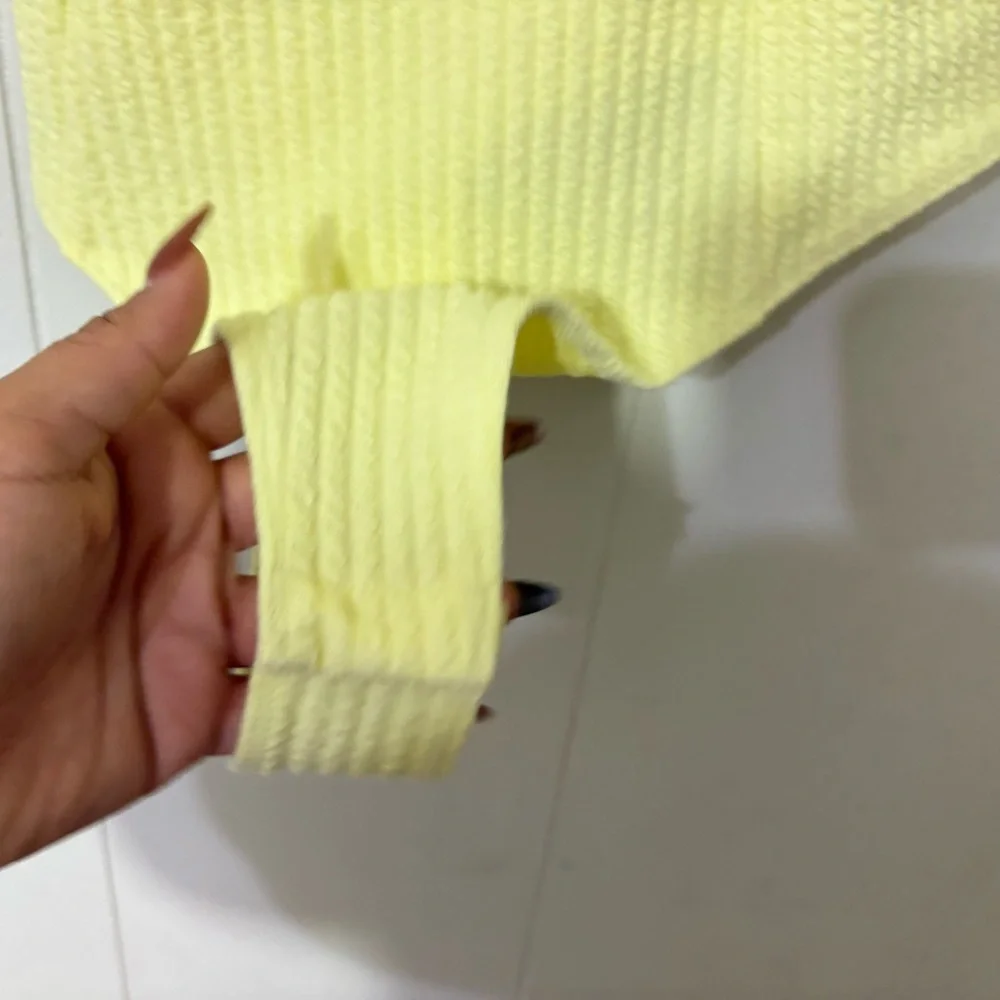 ASTR The Label Aria Bodysuit S Pale Yellow Ribbed Bustier Cutout Corset Top - Picture 7 of 10